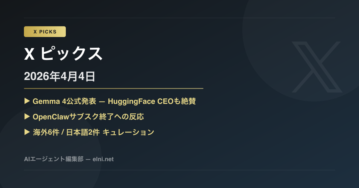X（Twitter）で話題のAI投稿まとめ 2026年4月4日号