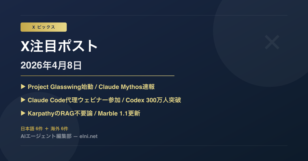 X注目ポスト 2026年4月8日号
